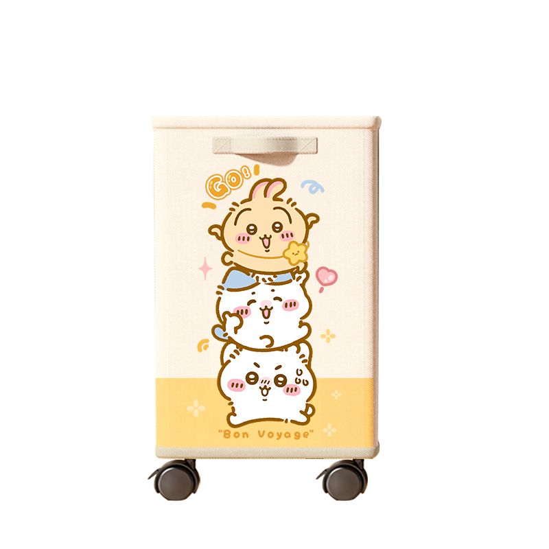 Home Bathroom Organizer - チイカワ、ハチワレ、ウサギのかわいい漫画柄ローリング収納カート、オフィスワークステーション用キャスター付きモバイルデスク下オーガナイザー