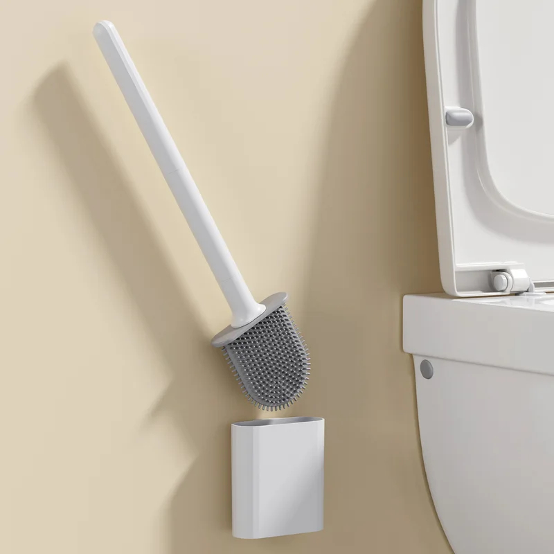 Plunger Toilet - 防水ソフトブラシトイレブラシ、シリコン製壁掛けデザイン、速乾性浴室掃除ブラシ