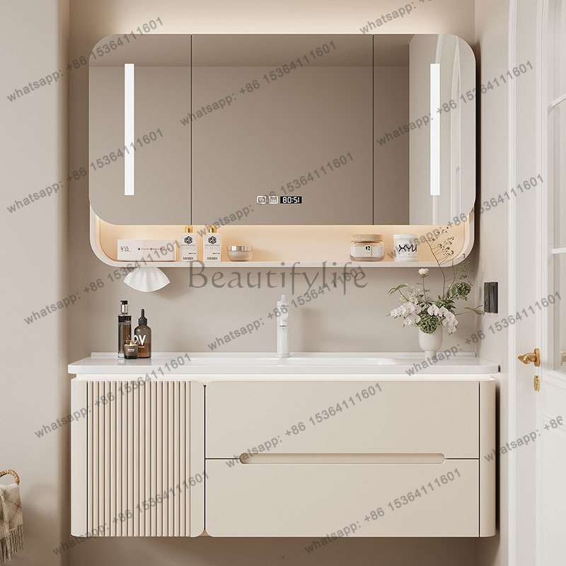 Home Bathroom Vanity Combo - LJYLuxury モダンなバスルームキャビネット収納オーガナイザーミラーパーティション化粧品食器棚引き出し装飾品ガビネテ家庭用家具