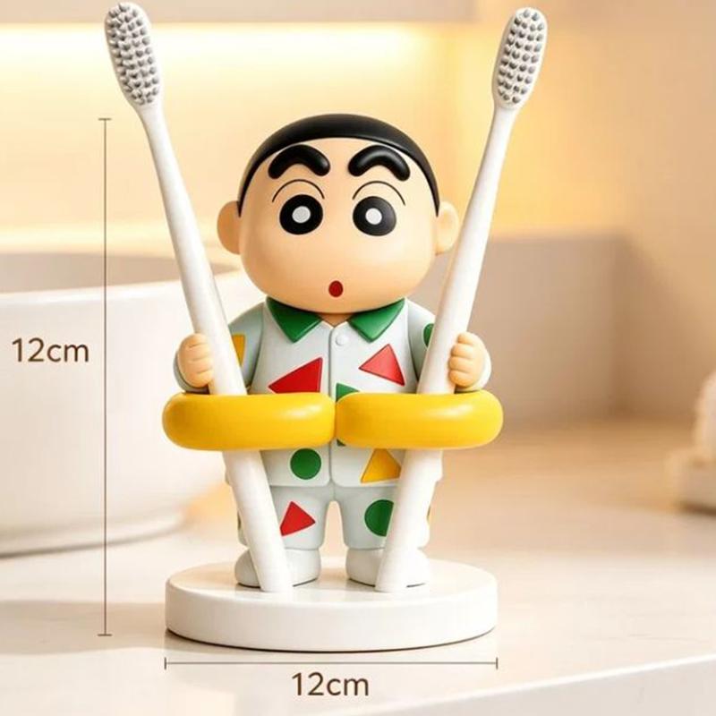 Home Edit Bathroom Storage - かわいい歯ブラシホルダー アニメ「クレヨンしんちゃん」風 家庭用カップル歯ブラシ収納ラック 浴室洗面台用歯ブラシ棚