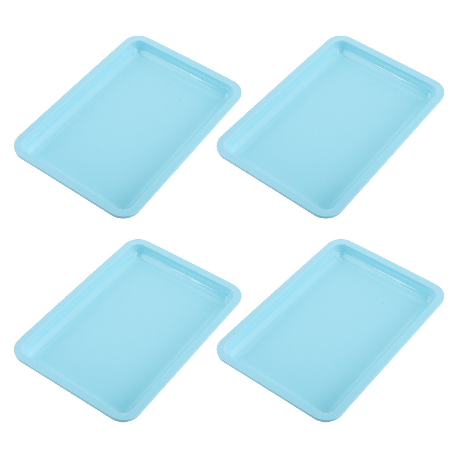 Home Bathroom Organizer - ネイルアート用具の収納に最適な、ステンレス製のネイルディスプレイトレイ4点セット。金属製の収納トレイで、デスク、バスルーム、家庭用サロンなど、様々な場所でご使用いただけます。