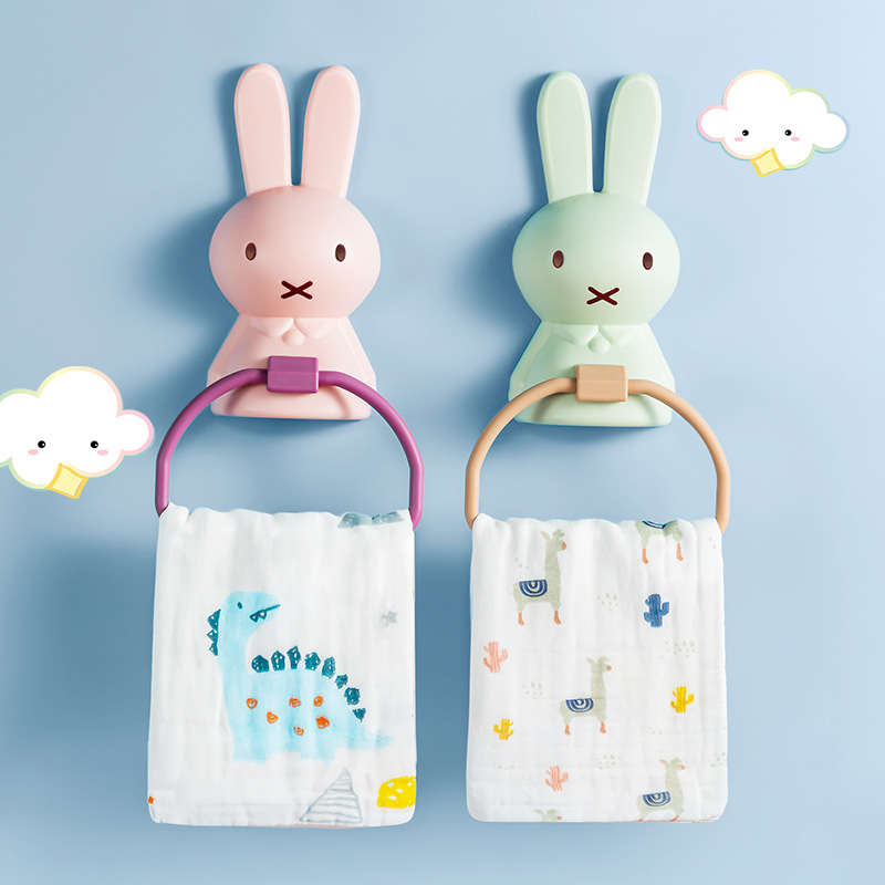 かわいいミッフィー非穴あきタオルラックかわいいウサギ壁掛けハ - Home Edit Bathroom Storage のレビューと価格