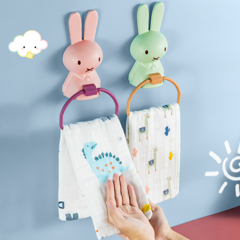 かわいいミッフィー非穴あきタオルラックかわいいウサギ壁掛けハ - Home Edit Bathroom Storage のレビューと価格