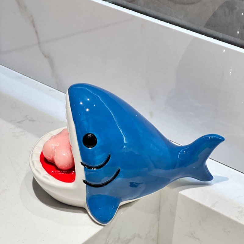 かわいい漫画風ビッグマウスシャークソープボックス、クリエイテ - Home Edit Bathroom Storage のレビューと価格