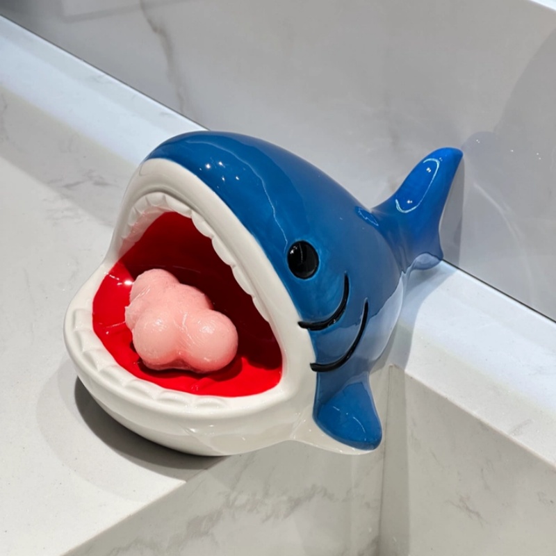 かわいい漫画風ビッグマウスシャークソープボックス、クリエイテ - Home Edit Bathroom Storage のレビューと価格