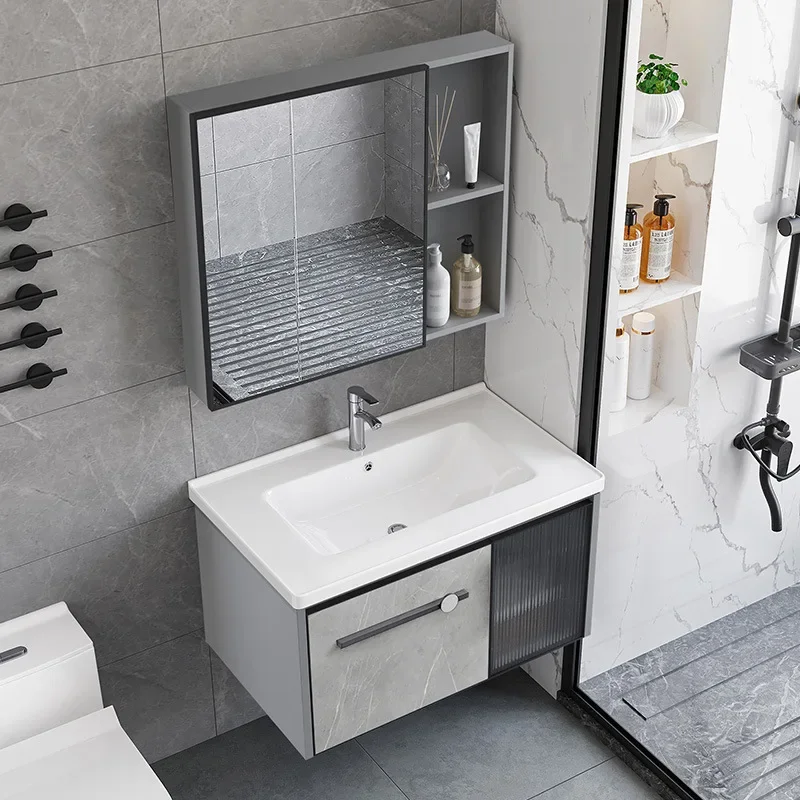 防水浴室キャビネット スマートミラー内蔵 セラミック洗面台付 - Home Bathroom Vanity Combo のレビューと価格