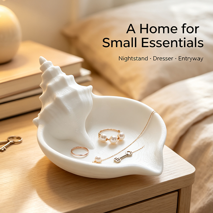 北欧スタイルのマットホワイトの貝殻型ジュエリートレイ、航海ス - Home Essentials Bathroom Storage のレビューと価格