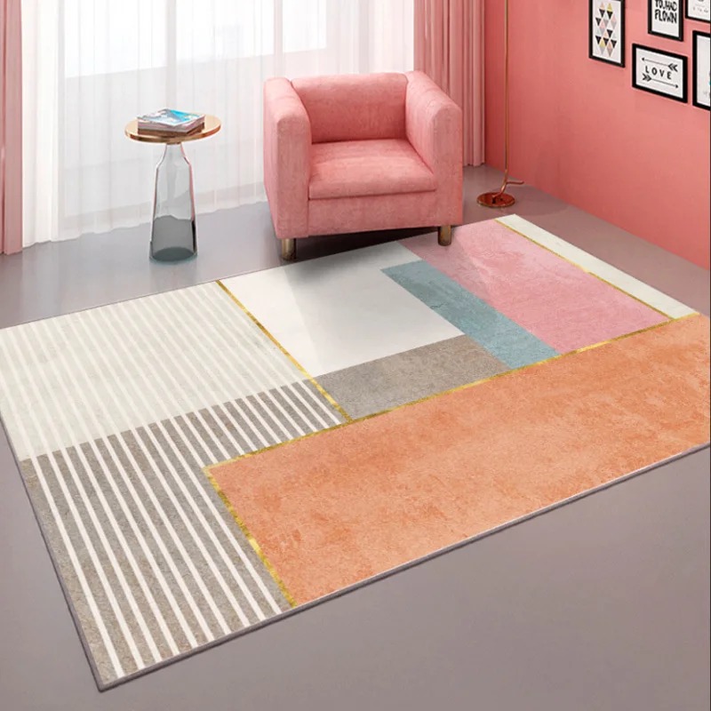 VIKAMA マカロンカラーの抽象模様ラグ。寝室、ホームオフ - Home Bathroom Trends のレビューと価格