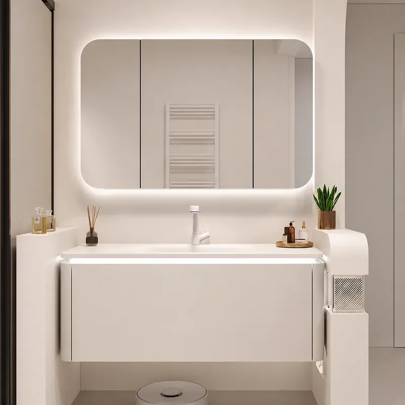 セラミック一体型洗面台付き壁掛け式浴室キャビネット、シンクと - Home Bathroom Vanity Combo のレビューと価格